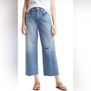 SLVRLAKE Grace High Waist Raw Hem Wide Leg Jeans